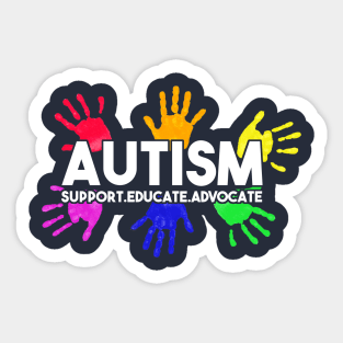 Autism Support Shirts Colorful Autism Hand Sticker